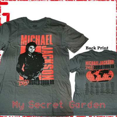 Michael Jackson - Bad World Tour '88 Official Unisex T-Shirt ( Men S, M, L, XL ) ***READY TO SHIP from Hong Kong***